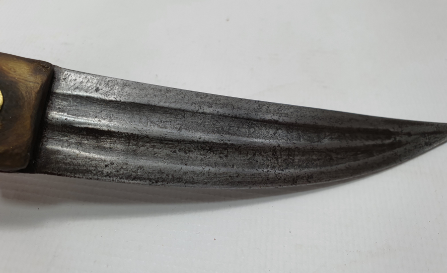 OSMANLI DÖNEMİ BOYNUZ SAPLI VE KAN YOLLU ÇERKES İŞİ HANÇER