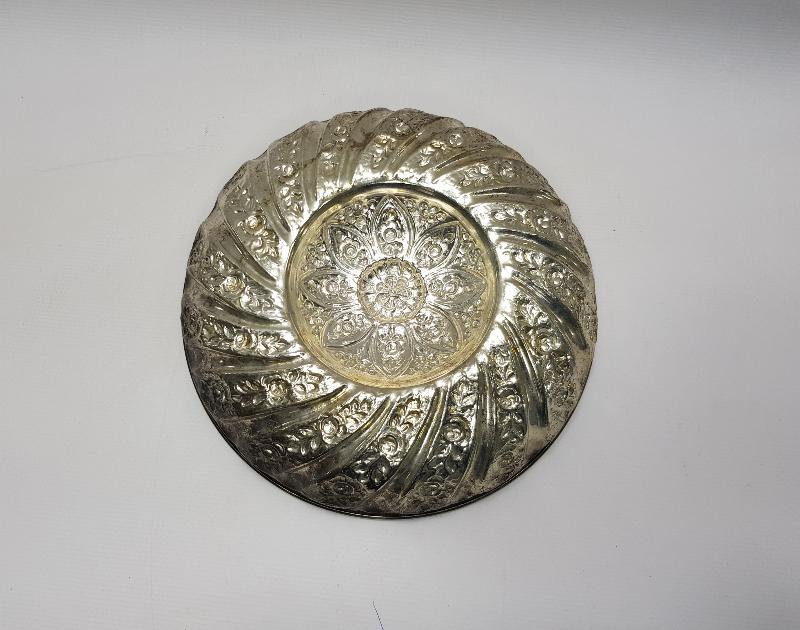 OSMANLI DÖNEMİ ÇARKIFELEK MOTİFLİ GÜMÜŞ KAPLAMA HAMAM TASI 