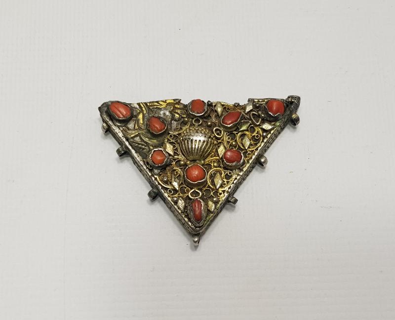 OSMANLI DÖNEMİ MERCAN TAŞLARLA SÜSLÜ GÜMÜŞ HAMAYIL 