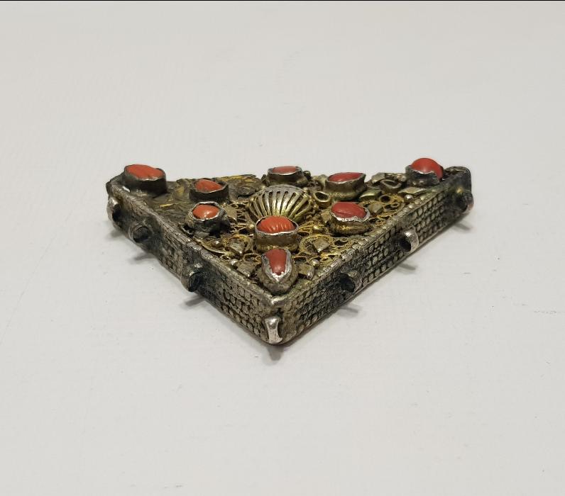 OSMANLI DÖNEMİ MERCAN TAŞLARLA SÜSLÜ GÜMÜŞ HAMAYIL 