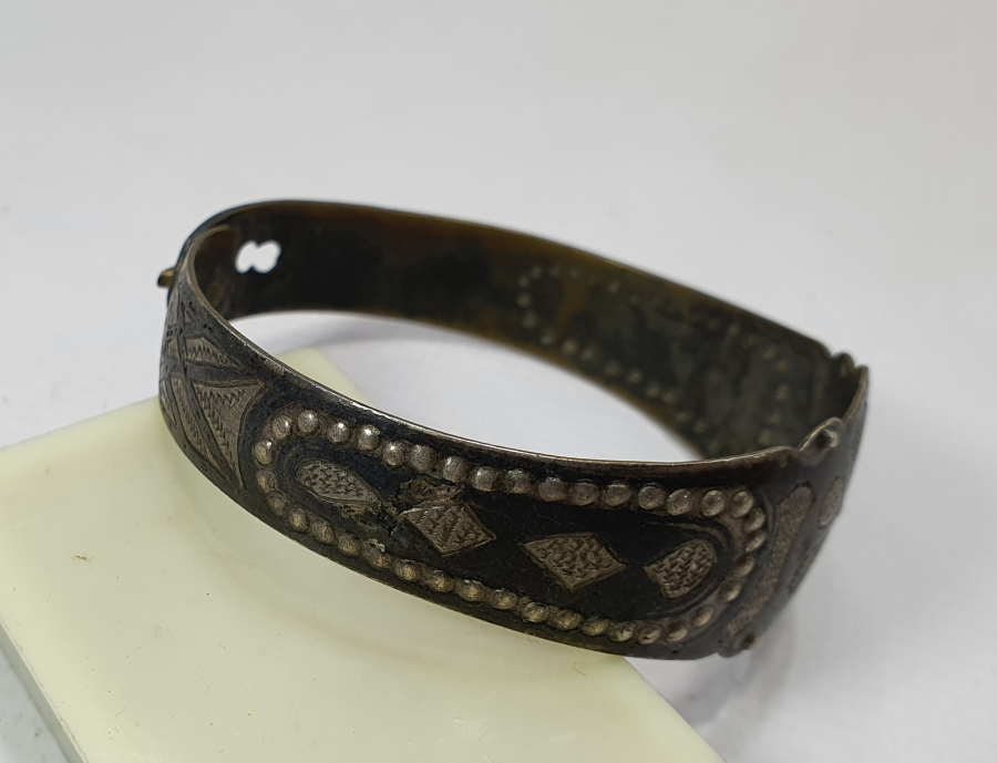 OSMANLI DÖNEMİ NADİR FORMDA SAVATLI GÜMÜŞ YEL BİLEZİĞİ