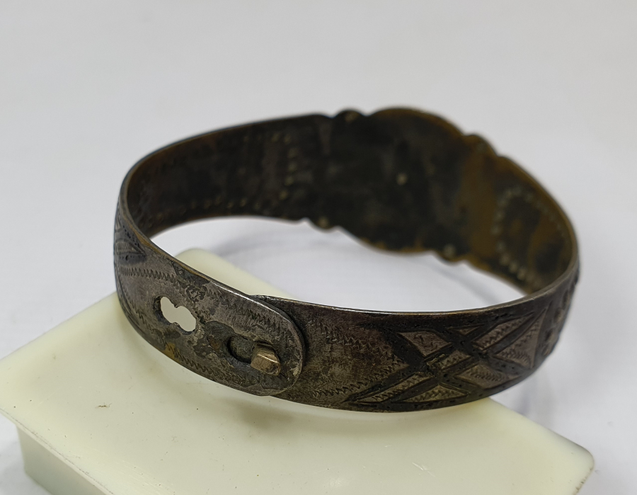 OSMANLI DÖNEMİ NADİR FORMDA SAVATLI GÜMÜŞ YEL BİLEZİĞİ