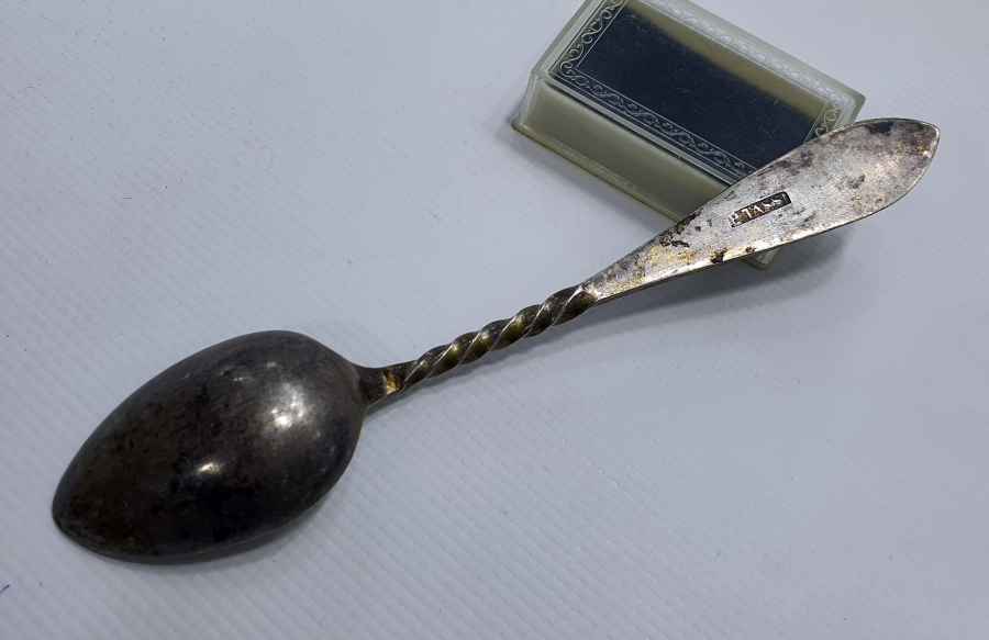 OSMANLI DÖNEMİ NADİR İZMİR İŞİ GÜMÜŞ RUM USTA YAPIMI KAŞIK