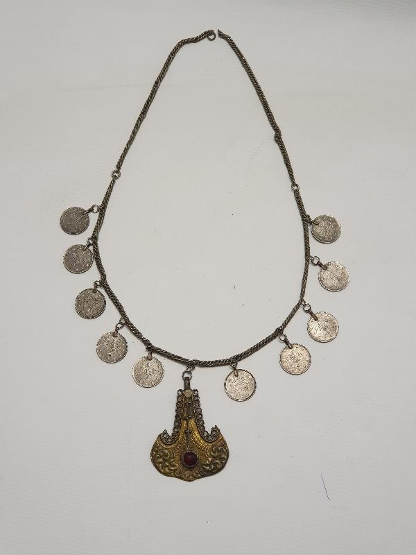 OSMANLI GÜMÜŞ PARALARLA SÜSLÜ GERDANLIK 