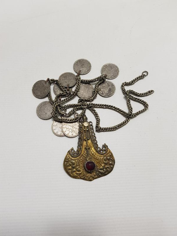 OSMANLI GÜMÜŞ PARALARLA SÜSLÜ GERDANLIK 