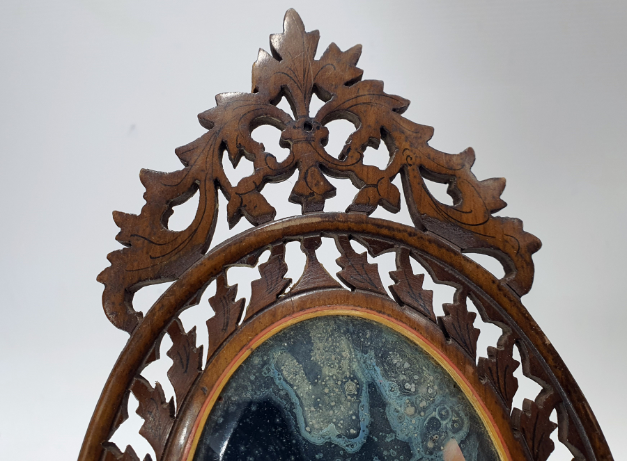 OSMANLI DÖNEMİ AHŞAP VE LALE MOTİFLİ GELİN İŞİ EL AYNASI