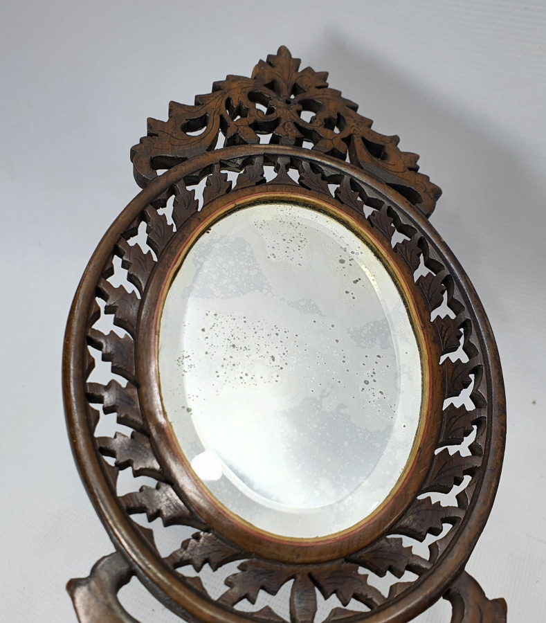 OSMANLI DÖNEMİ AHŞAP VE LALE MOTİFLİ GELİN İŞİ EL AYNASI