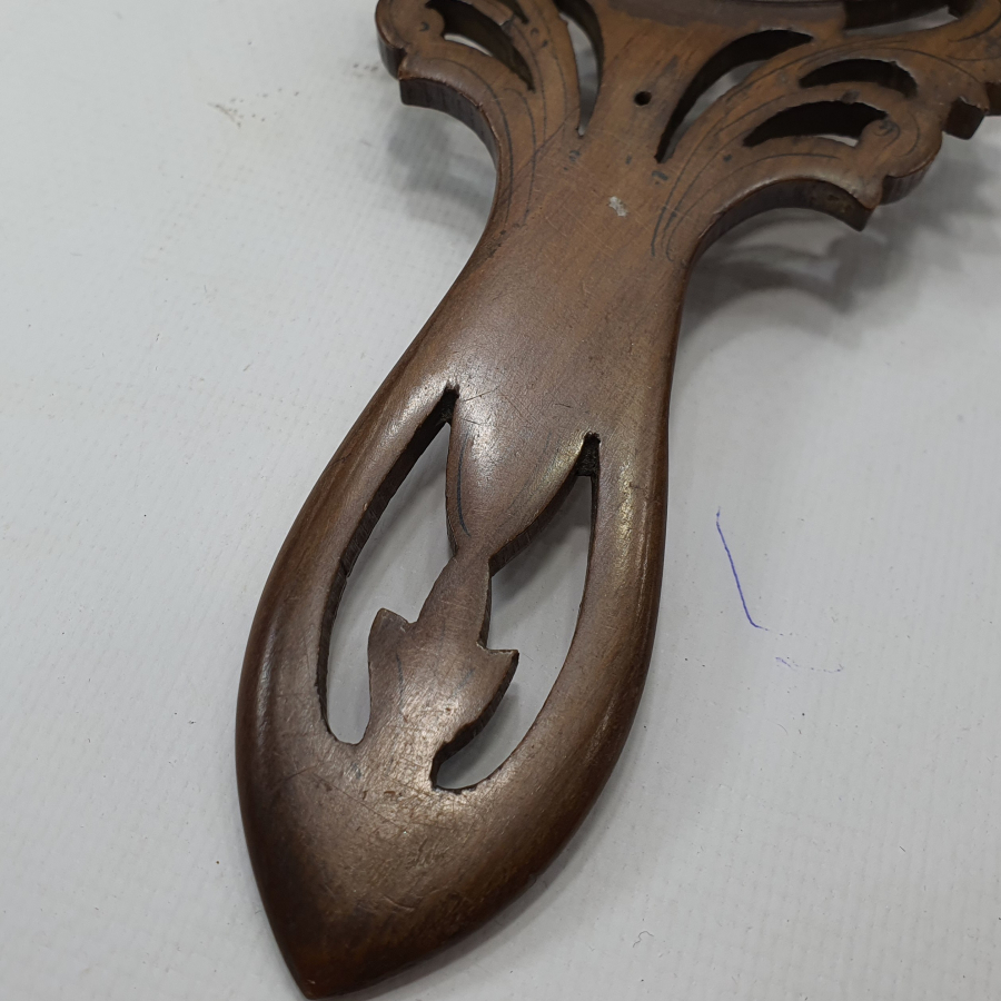 OSMANLI DÖNEMİ AHŞAP VE LALE MOTİFLİ GELİN İŞİ EL AYNASI