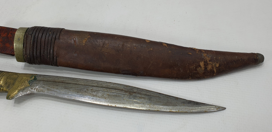 OSMANLI DÖNEMİ SAPI GÜMÜŞ VE SEDEF İŞÇİLİKLİ KABADAYI KAMASI