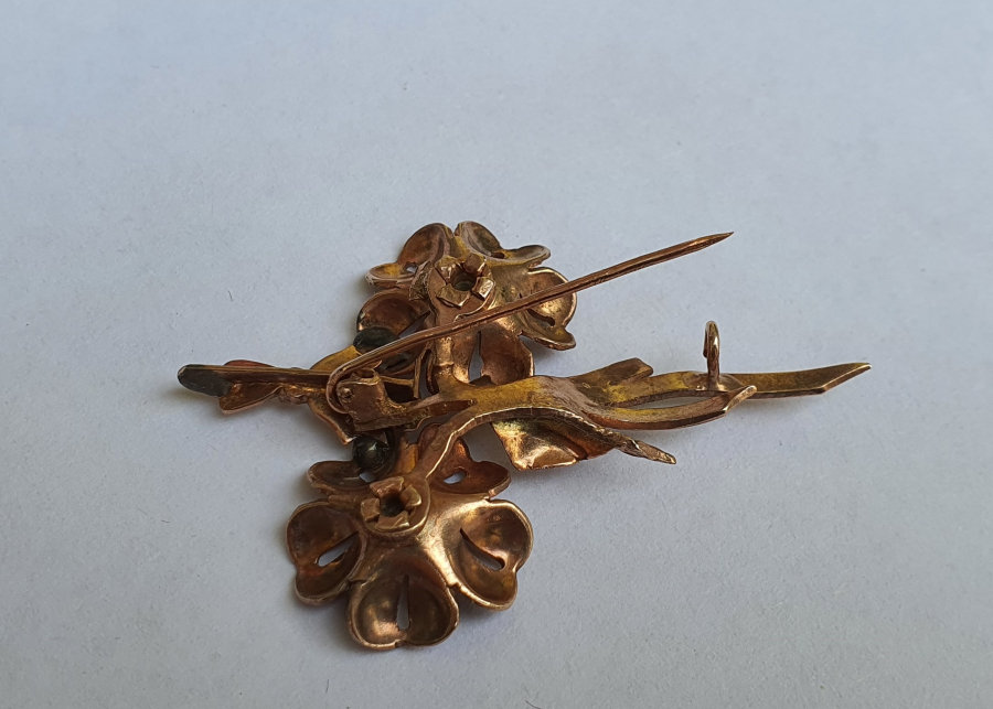 OSMANLI DÖNEMİ ÖZEL YAPIM ELMAS TAŞLI ALTIN BROŞ