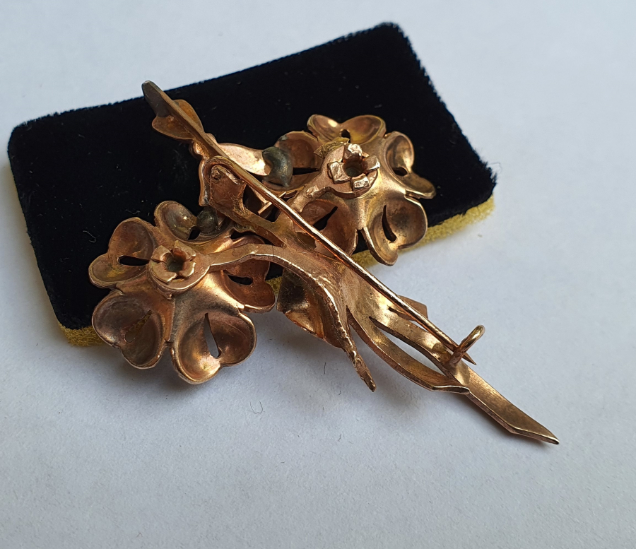 OSMANLI DÖNEMİ ÖZEL YAPIM ELMAS TAŞLI ALTIN BROŞ