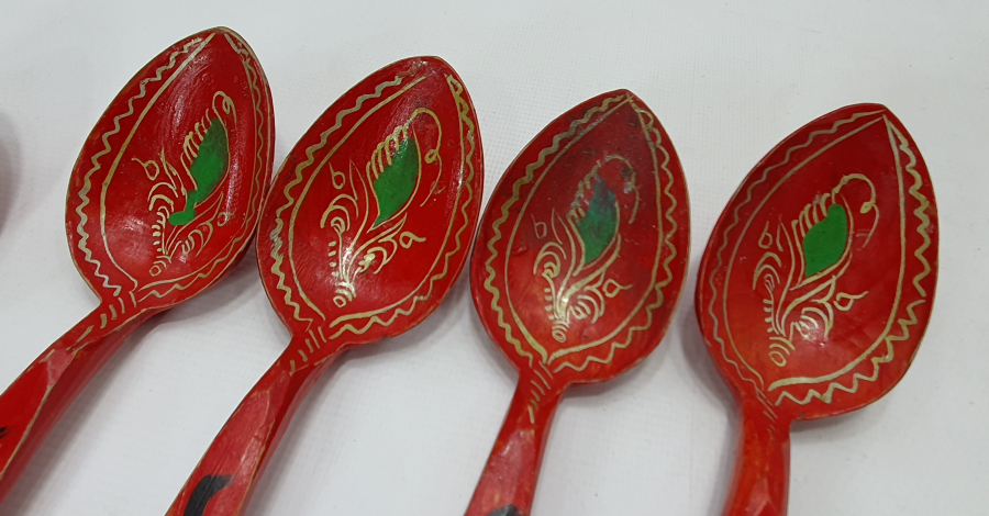 OSMANLI DÖNEMİÜZERİ İŞLEMELİ TAHTA KAŞIK TAKIMI