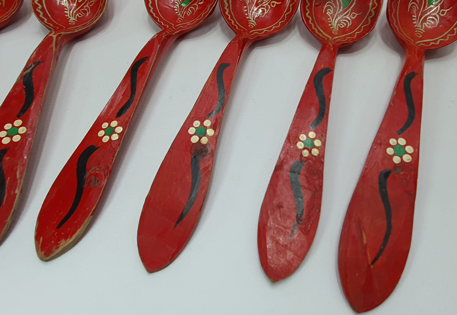 OSMANLI DÖNEMİÜZERİ İŞLEMELİ TAHTA KAŞIK TAKIMI