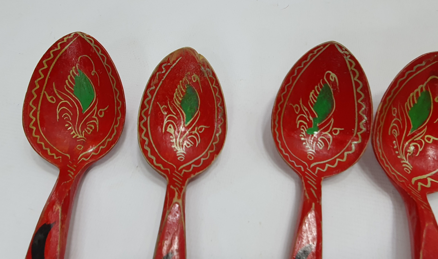 OSMANLI DÖNEMİÜZERİ İŞLEMELİ TAHTA KAŞIK TAKIMI