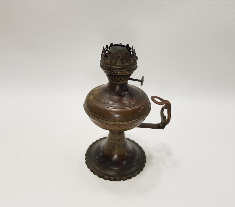 OSMANLI DÖNEMİ SÜLEYMANİYE İŞİ BRONZ EL LAMBASI 