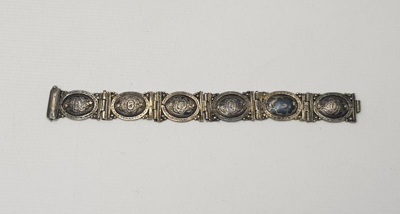 OSMANLICA VAN DAMGALI ERMENİ İŞİ SAVATLI GÜMÜŞ BİLEKLİK