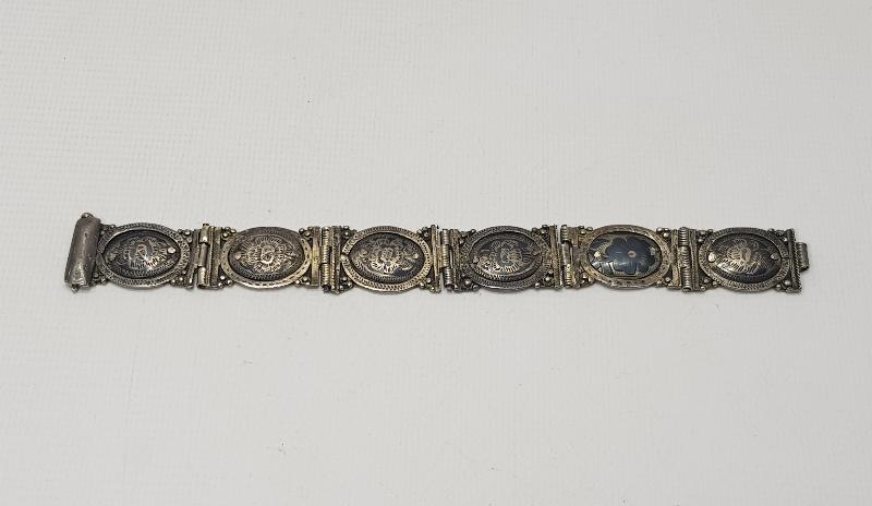 OSMANLICA VAN DAMGALI ERMENİ İŞİ SAVATLI GÜMÜŞ BİLEKLİK