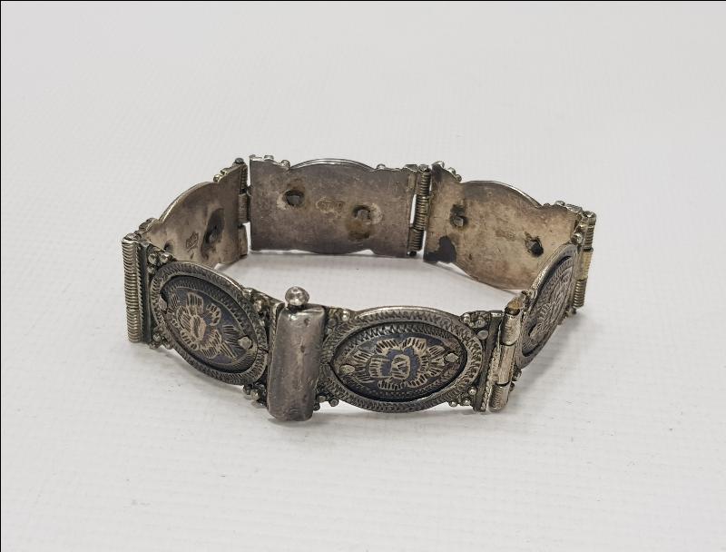 OSMANLICA VAN DAMGALI ERMENİ İŞİ SAVATLI GÜMÜŞ BİLEKLİK