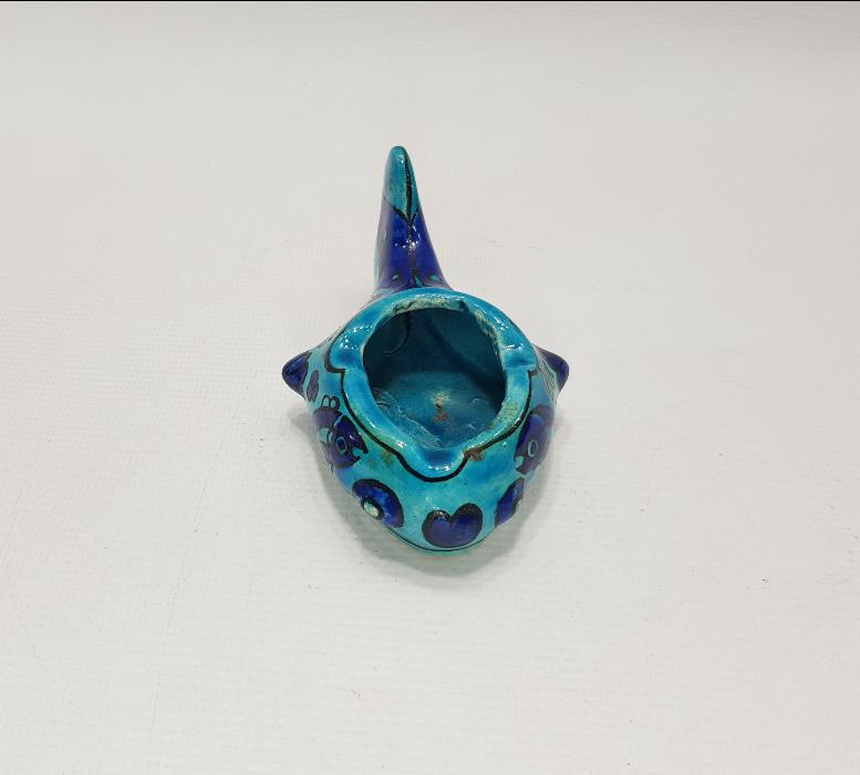 SITKI OLÇAR İMZALI BALIK FORMLU KÜTAHYA SERAMİK KÜL TABLASI 