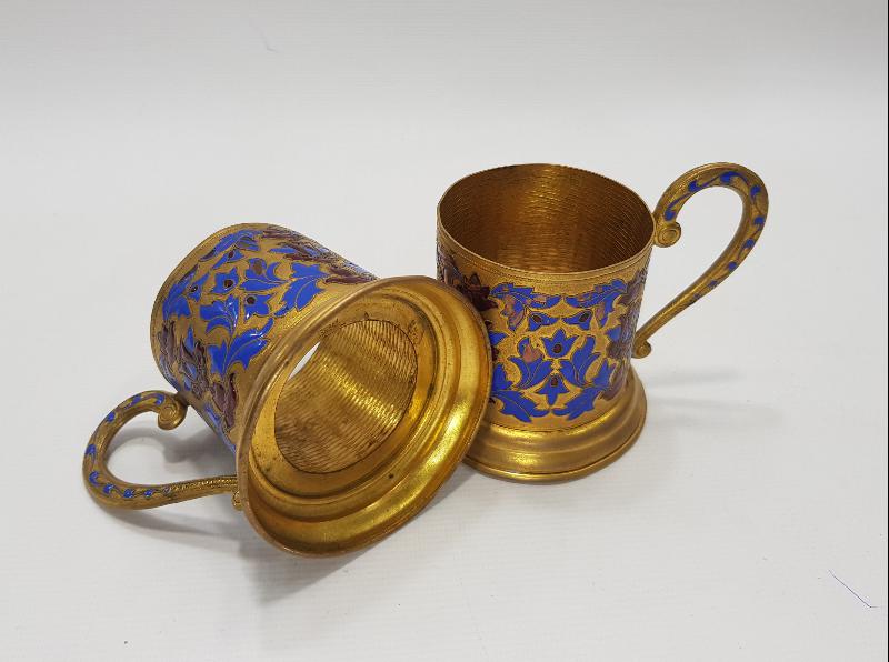 OSMANLI DÖNEMİ RUS YAPIMI BİR ÇİFT MİNELİ ISTAKA