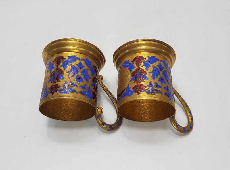 OSMANLI DÖNEMİ RUS YAPIMI BİR ÇİFT MİNELİ ISTAKA