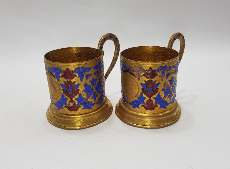 OSMANLI DÖNEMİ RUS YAPIMI BİR ÇİFT MİNELİ ISTAKA