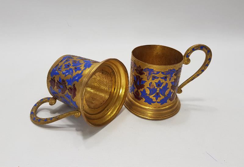 OSMANLI DÖNEMİ RUS YAPIMI BİR ÇİFT MİNELİ ISTAKA