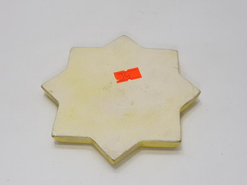 SITKI OLÇAR İMZALI DAĞ KEÇİSİ RESİMLİ KÜTAHYA SERAMİK YILDIZ FORMLU NİHALE