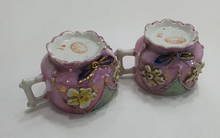 ALTI OSMANLICA YAZILI NADİR ÇİFT FİNCAN