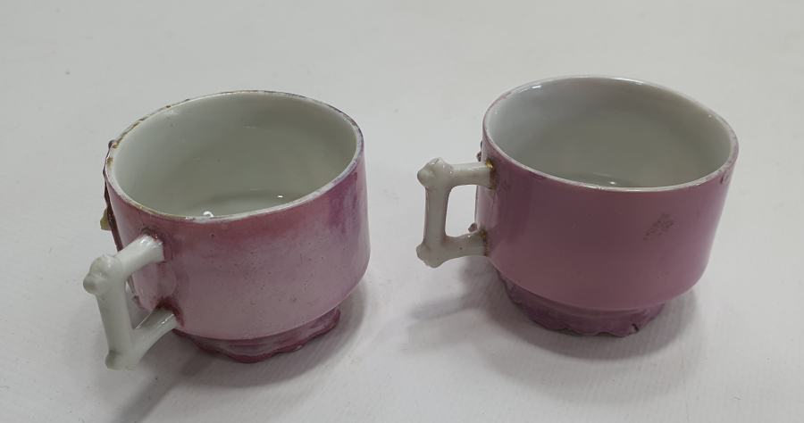 ALTI OSMANLICA YAZILI NADİR ÇİFT FİNCAN