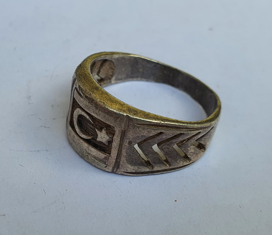 AY YILDIZLI GÜMÜŞ ERKEK YÜZÜĞÜ