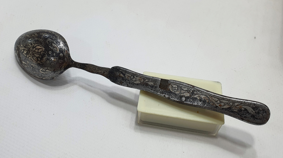 OSMANLI DÖNEMİ BURSA İŞİ KOFGARİ İŞÇİLİKLİ SELVİLİ SEYAHAT KAŞIĞI