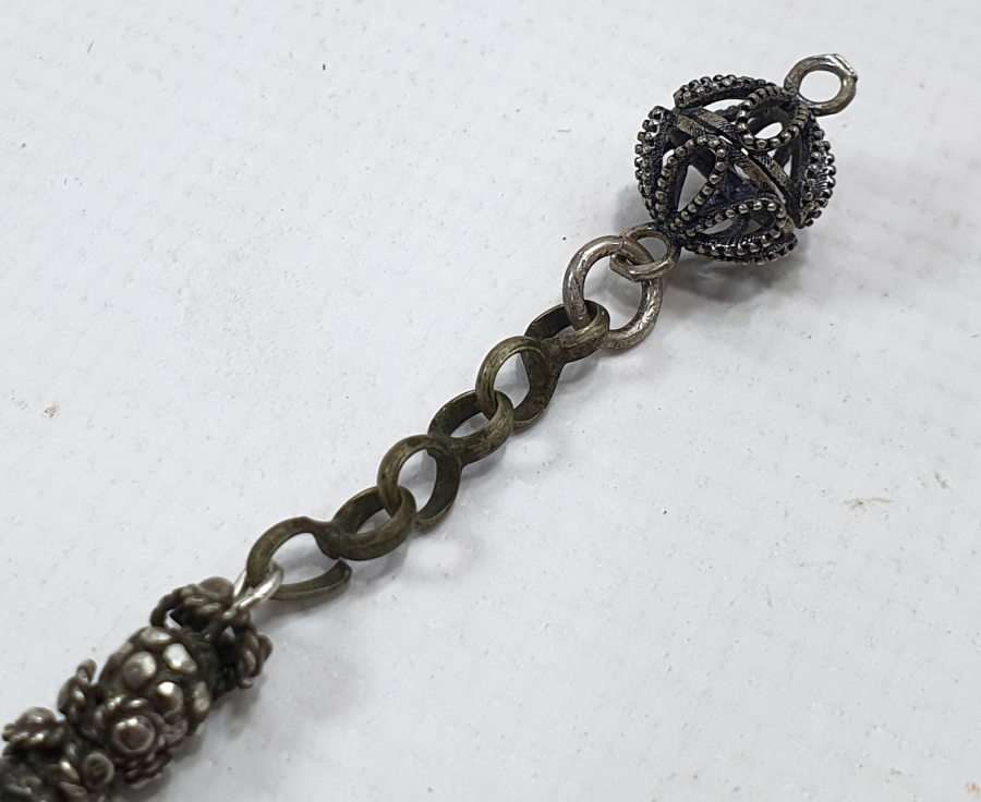 OSMANLI DÖNEMİ GÜMÜŞ TESBİH PÜSKÜLÜ