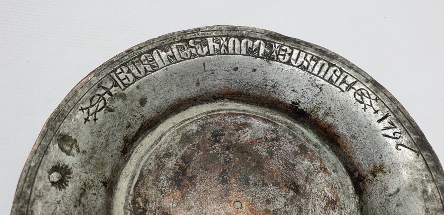 OSMANLI DÖNEMİ KALIN YAZILI ERMENİ BAKIR TABAK