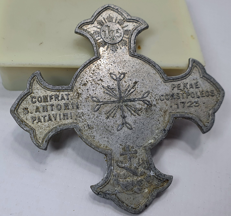 OSMANLI DÖNEMİ RUM İŞİ BÜYÜK BOY KABARTMA İŞÇİLİKLİ HAÇ