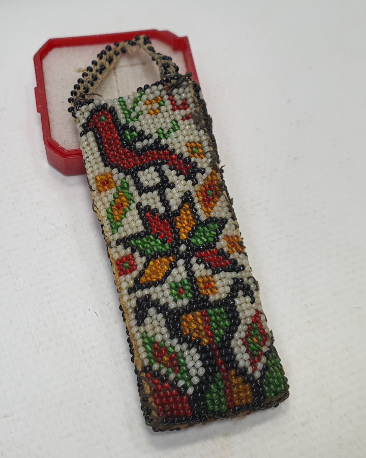 OSMANLI DÖNEMİ ÜZERİ OSMANLICA YAZILI OPAL BONCUKTAN ÇOK NADİR HAMAYIL KABI