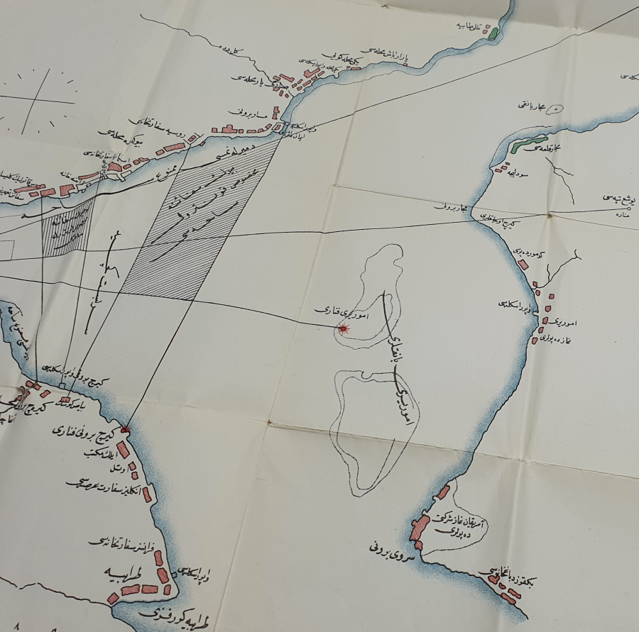 ÜZERİ OSMANLICA YAZILI DEV BOY SAVAŞ KROKİSİ