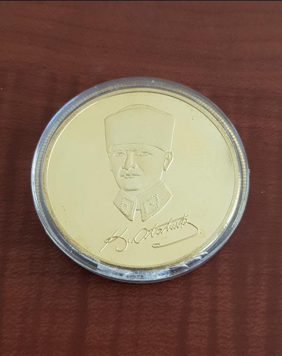 MUSTAFA KEMAL ATATÜRK TEMALI ALTIN KAPLAMA MADALYON