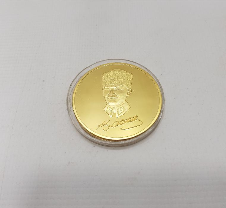 MUSTAFA KEMAL ATATÜRK TEMALI ALTIN KAPLAMA MADALYON