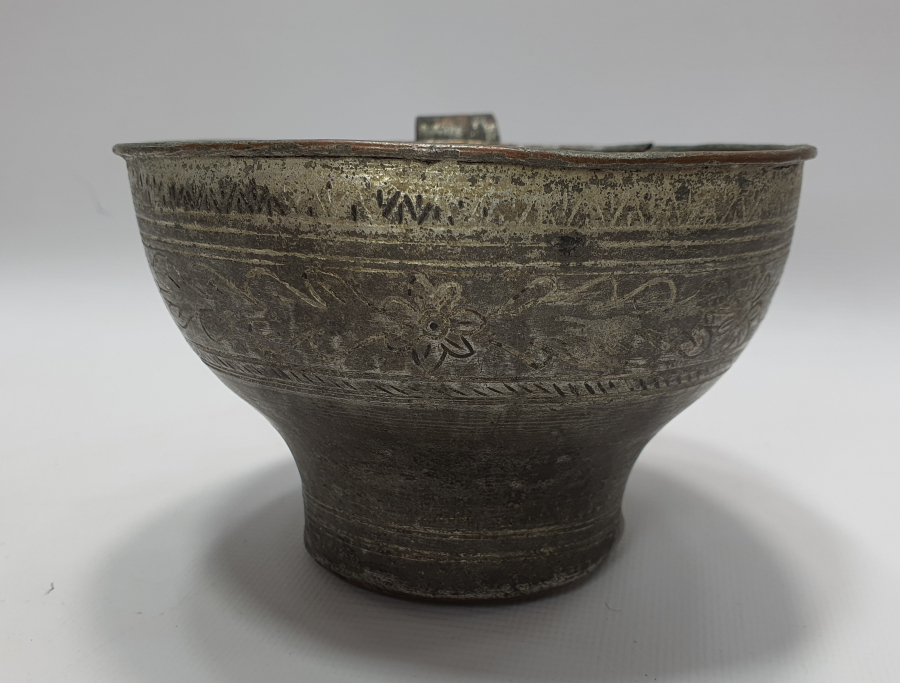 1800 BAŞLARI OSMANLI DÖNEMİ NADİR FORMDA ÜZERİ YAZILI SU TASI