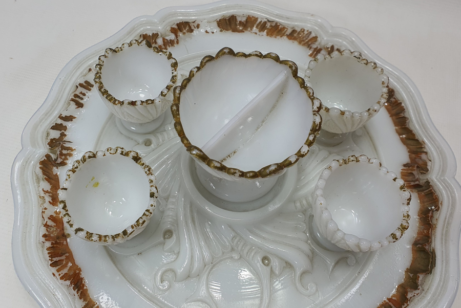 1900 BAŞLARI NADİR FORM TAŞ OPAL HAVYARLIK SETİ