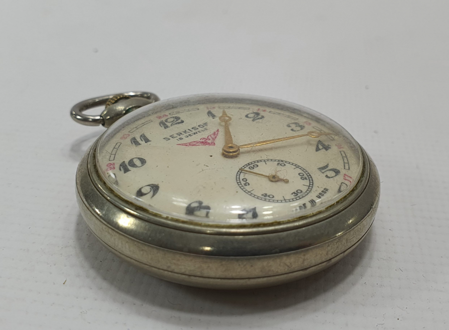 ARKASI TRENLİ SERKİSOF MARKA KURMALI CEP SAATİ