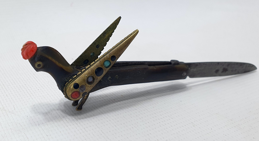 OSMANLI DÖNEMİ ÇOK NADİR KUŞ FORMUNDA MERCAN TAŞLI ÇAKI