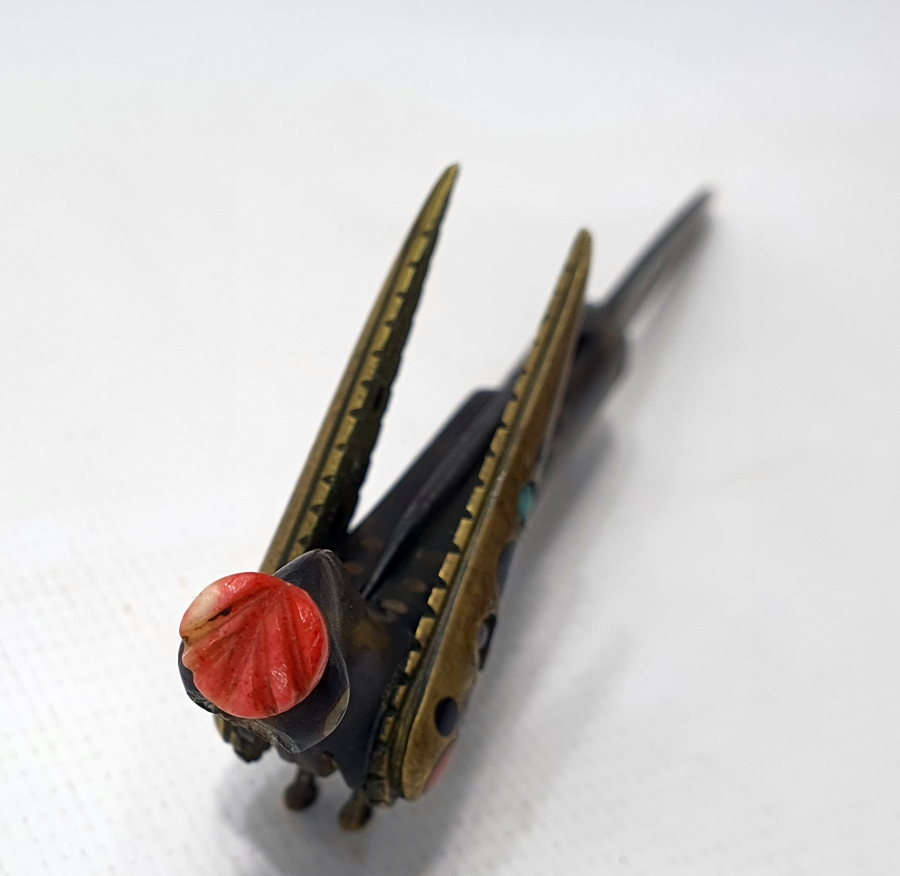 OSMANLI DÖNEMİ ÇOK NADİR KUŞ FORMUNDA MERCAN TAŞLI ÇAKI