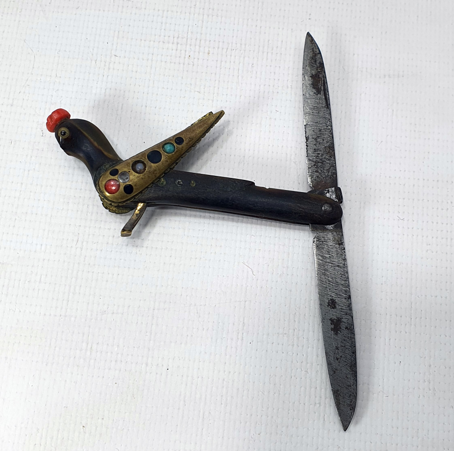 OSMANLI DÖNEMİ ÇOK NADİR KUŞ FORMUNDA MERCAN TAŞLI ÇAKI