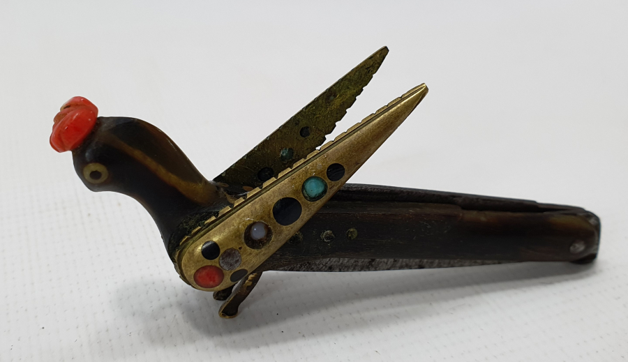 OSMANLI DÖNEMİ ÇOK NADİR KUŞ FORMUNDA MERCAN TAŞLI ÇAKI