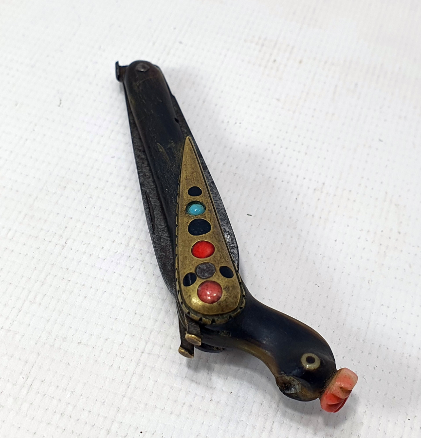 OSMANLI DÖNEMİ ÇOK NADİR KUŞ FORMUNDA MERCAN TAŞLI ÇAKI