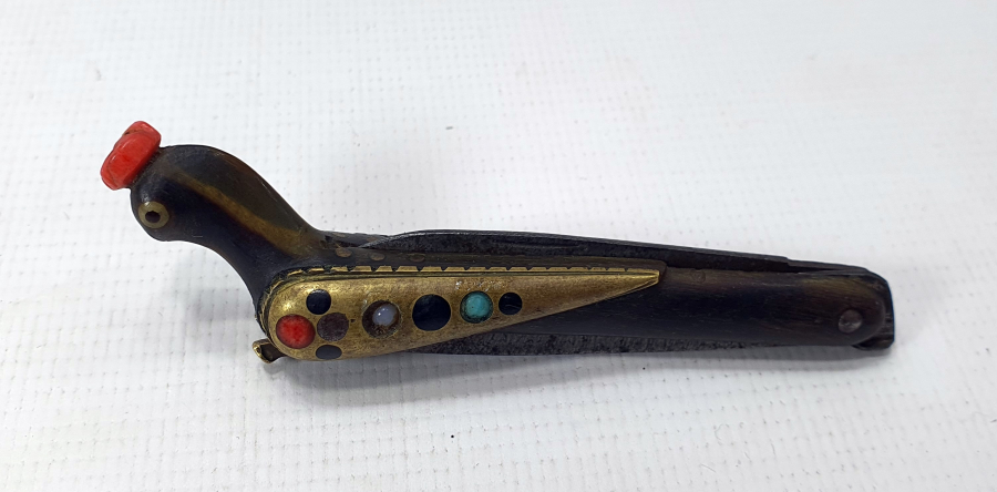 OSMANLI DÖNEMİ ÇOK NADİR KUŞ FORMUNDA MERCAN TAŞLI ÇAKI