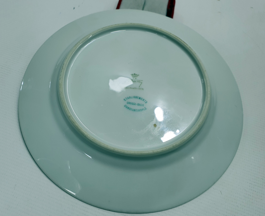 OSMANLI DÖNEMİ CONSTANTİNOPLE YAZILI ALTIN VARAKLI TABAK