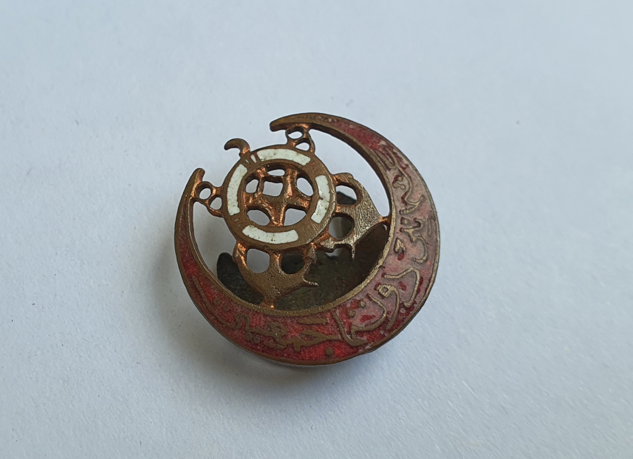 OSMANLI DÖNEMİ ÜZERİ MİNELİ DONANMA CEMİYETİ ROZETİ